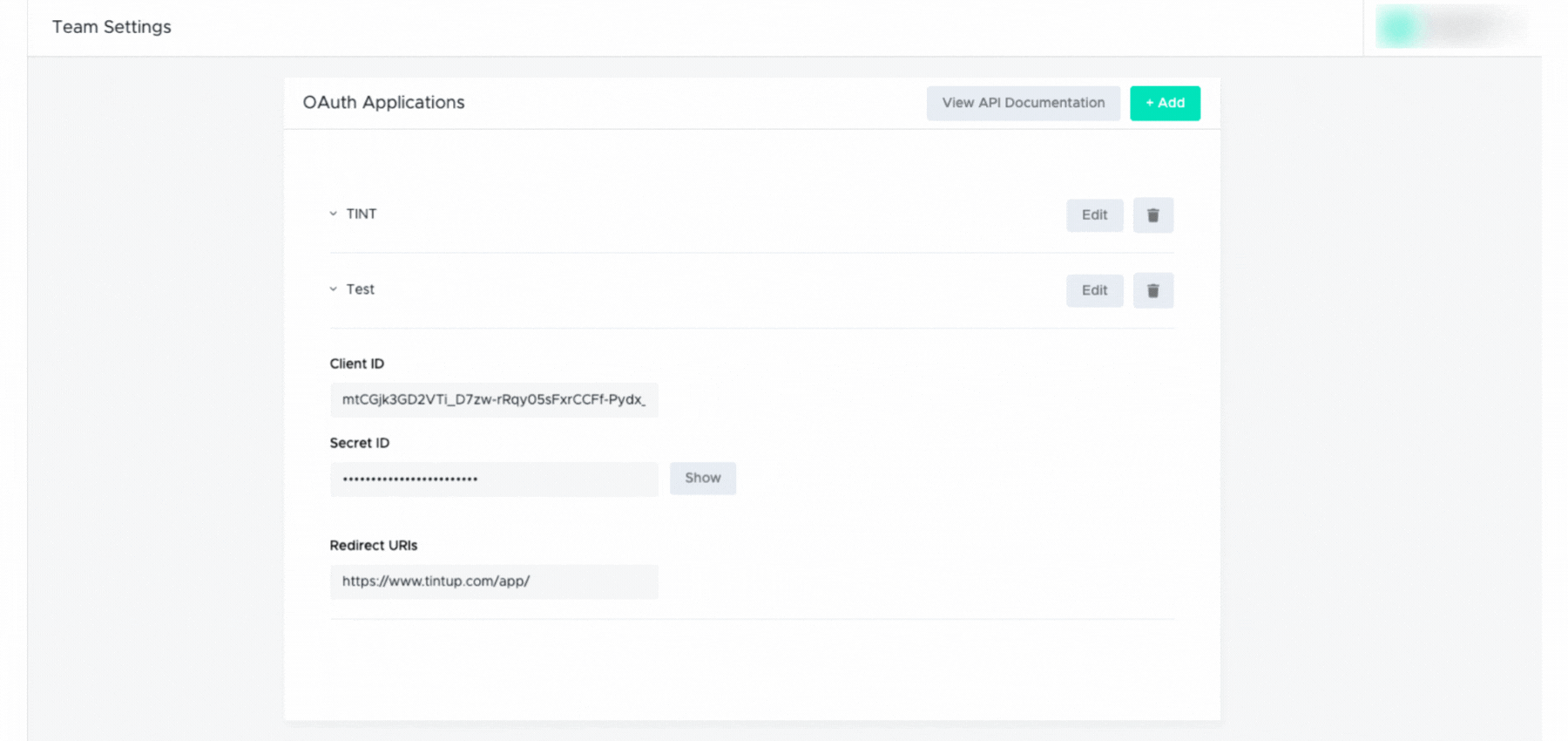 How to get the Client and Secret ID in OAuth Application - API TINT - 31st July 2023.gif
