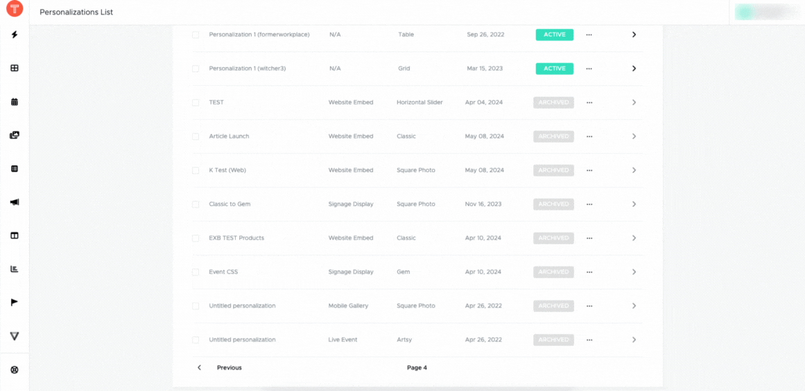 How to bulk unArchive - Personalization - 8th May 2024.gif